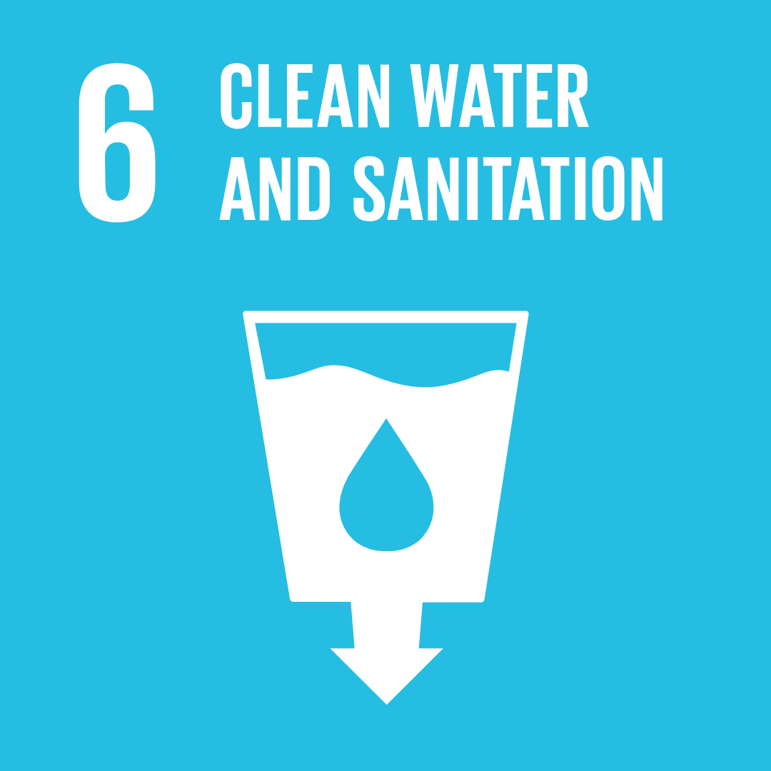 picture of SDG 6: Clean water and sanitation depicted by container of water picture of SDG 6: Clean water and sanitation depicted by container of water